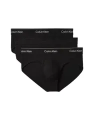 カルバンクライン メンズ アンダーウェア ブリーフパンツ コットン Calvin Klein Icon Cotton Stretch 3 pack hip briefs BLACK W HEAVENLY IR ブラック