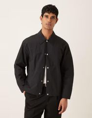 26SSMUJI Labo 太番手リネンドローストリングジャケット ブラックXL