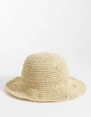 アクセサライズ レディース アクセサリー 帽子 Accessorize charmy straw bucket hat in tan タン