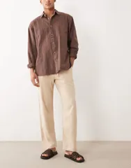 セレクティッド メンズ ボトムス カジュアルパンツ リネン Selected linen blend pants Incense ベージュ