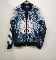 adidas トラックジャケット 花柄 ボタニカル柄 ジャージ L グリーン