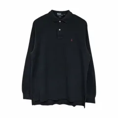 ポロラルフローレン 長袖 カラーTシャツ M ブラック ブラウンポニー