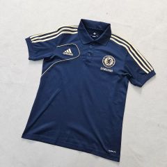 adidas アディダス チェルシー 半袖ポロシャツ ネイビー ゴールド 好 