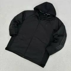 adidas オールブラック フード ウィンドブレーカー ジャケット 110