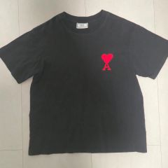 AMI PARIS アミパリス ブラック ハート刺繍 Tシャツ XL - メルカリ