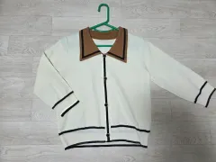 KARA バイカラー ニット カーディガン アイボリー