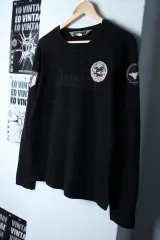 (M) ジープ 長袖Tシャツ ペインティング ブラック アメカジ -18179