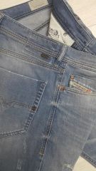 新品タグ付】女神織 デニムパンツ ダメージ加工 岡山 LARGEサイズ 