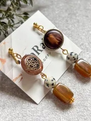 824≫ 【1点もの】レトロボタンのイヤリング