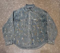 【美品】NEIGHBORHOOD ネイバーフッド ペイント加工 デニムシャツ S 美品】NEIGHBORHOOD ネイバーフッド ペイント加工 デニムシャツ S