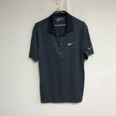 美品】NIKE DRI-FIT ストライプ ポロシャツ 黒白 XL - メルカリ