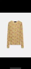 ZARA フローラルプリントニットトップス S - メルカリ
