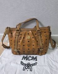 MCM ハンドバッグ 巾着型 キャメル - メルカリ