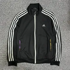 (Mオススメ) adidas アディダス ブラック 黒白 ジャージ 3本線 トラックジャージのサムネイル