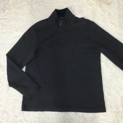 ジルサンダー＋ 刺繍ロゴ ブラック タートルネックカットソー S 23aw