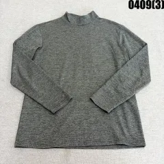 L PUMA グレー タートルネック 長袖 Tシャツ 0409(3)