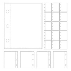 【送料無料】リフィル シール帳 A8 シール台紙 20 枚セット 3穴 OPP素材 両面使用可能 防水耐汚れ加工 リング式に対応 補充用に便利