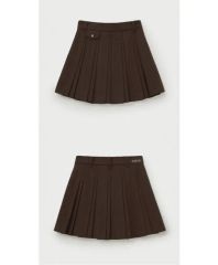 AmlyCity レイヤード風プリーツスカート　ブラウン AmlyCity レイヤード風プリーツスカート ブラウン - メルカリ