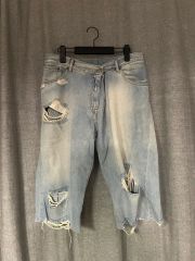 MM6カットオフデニムWashed Text PrintDenim Jacket - メルカリ