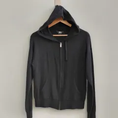 DKNY SPORT ブラック ニット フード ジップアップ Sのサムネイル