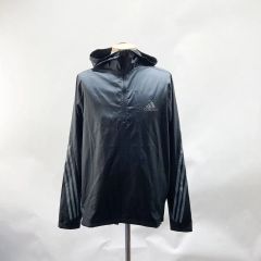 adidas フード付き ナイロンジャケット S ブラック - メルカリ