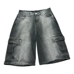 (即納) ヴィンテージ ウォッシュ デニム カーゴ パンツ