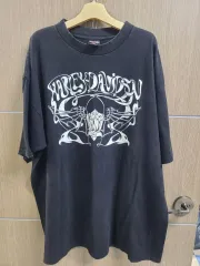 ハーレーダビッドソン ブラック プリンティング 半袖 Tシャツ XXL