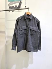 50s 60s 黒 カスリ ネップ ロカビリー 開襟シャツ - メルカリ