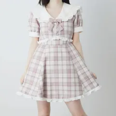Ank Rouge アンクルージュ チェック SAERA ONE PIECE ピンクのサムネイル