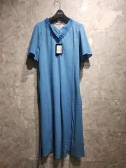 LANVIN ランバン Vネック 半袖 ロング丈ワンピース