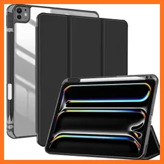 【新品】 ProCase iPad Pro 13インチ ケース M5/M4 2025/2024 ペン収納 ペン収納 耐衝撃 三つ折り スタンド スマートカバー -ブラック