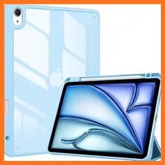 【新品】 ProCase iPad Air 11インチ ケース M4（2026） / M3 (2025) / M2 (2024) / iPad Air5 (2022) / Air4 (2020) 10.9インチ 透明 クリアカバー ペン収納 耐衝撃 三つ折 0