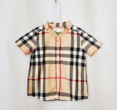 美品 現行 バーバリー 半袖シャツ 140cm ノバチェック パネル切替 
