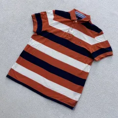S トミーヒルフィガー ストライプ 半袖 Tシャツ 0408E1