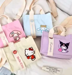 (最安値)サンリオ ハローキティ/クロミ/マイメロディ/シナモロール キャンバス トートバッグ