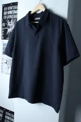 (XL) プロジェクトエム 半袖シャツ シャツ Vネック 無地 ネイビー -1812E