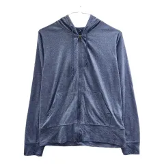 ヴィンテージ カジュアル ベーシック ブルー ジップアップ Tシャツ M