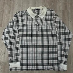 バーバリー ロンドン 麻ロゴ ノヴァチェック PK 長袖 カラーTシャツ XL/105
