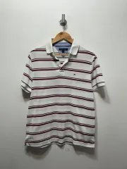 トミーヒルフィガー ストライプ 半袖 カラーTシャツ M