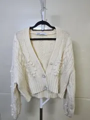 ZARA アイボリー ニット カーディガン