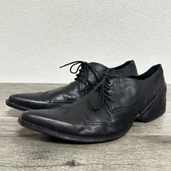 ジャンポールゴルチエ JPG JeanPaul GAULTIER ヴィンテージ 90s-00s ポインテッドトゥ ウィングチップ風 レースアップ ドレスシューズ 外羽根 革靴 とんがり靴 26.5cm 黒 Y2K メンズのサムネイル