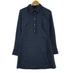 ZARA ザラ ドットシャツワンピース sizeEUR XS/ネイビー