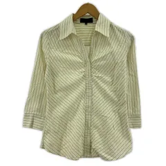 UNTITLED アンタイトル ストライプ長袖シャツ size2/アイボリー系×グリーン系×ブラウン系