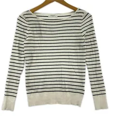 OPAQUE.CLIP  オペーク ドット クリップ 長袖 ボーダーカットソー size36/S/ホワイト×ブラック