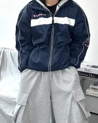 チャンピオン ネイビー オールドスクール ウィンドブレーカー M