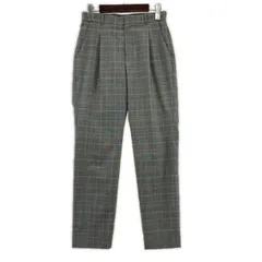 green label relaxing グリーンレーベルリラクシング グレンチェック タック スラックスパンツ size36/グレー