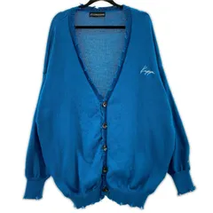 Kappa カッパ ダメージ ニットカーディガン sizeM/ブルーのサムネイル