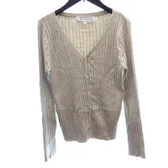 ロペピクニック ROPE Picnic ニット カーディガン ラメ 長袖 40 L ベージュ /AU
