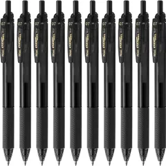 ぺんてる ゲルインキボールペン エナージェル エス 0.7mm ブラック 10本 BL127-A 黒インク 速乾