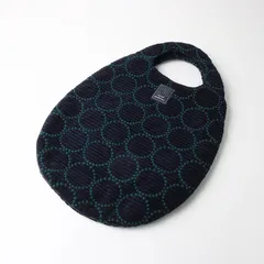 美品 2021AW  ミナペルホネン mina perhonen and tambourine egg bag┃刺繍 コーデュロイ エッグバッグ ネイビー【2400014936001】